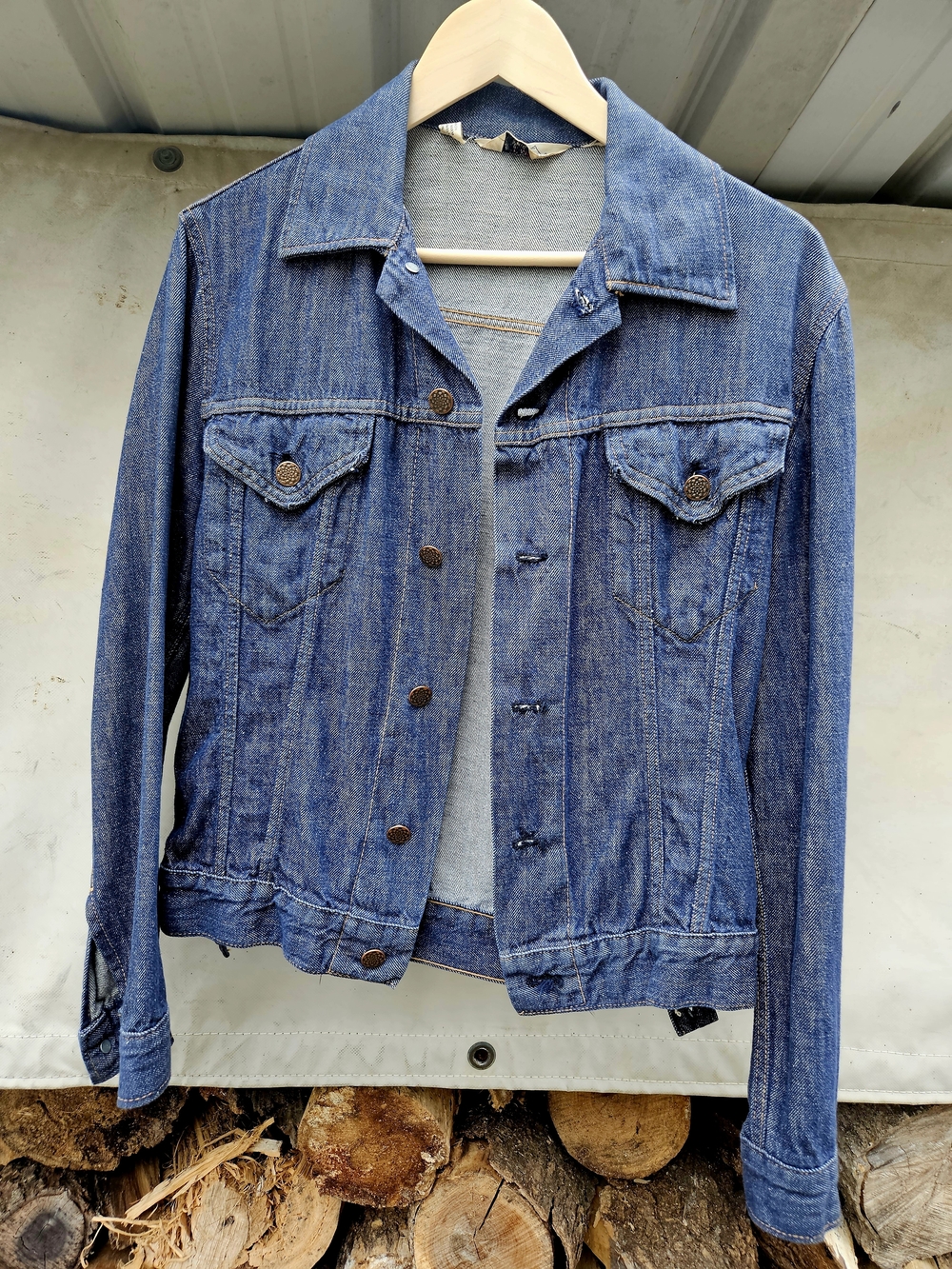 Vintage 1960s Men's Classic Blue Denim Jacket - TRIPLE LLL BRAND Sz. S
